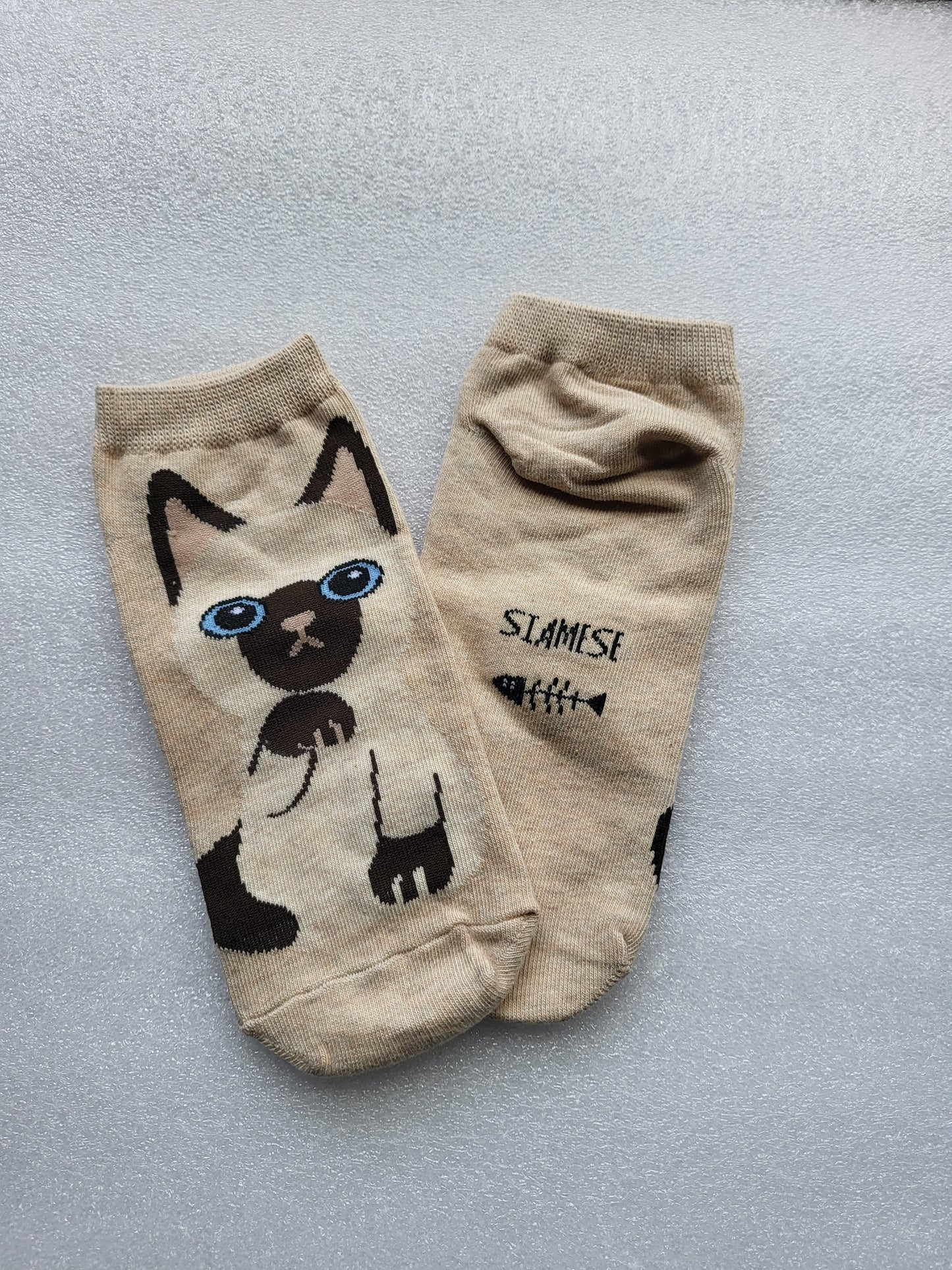 Ankle Sock with Whimsical Cartoon Cats