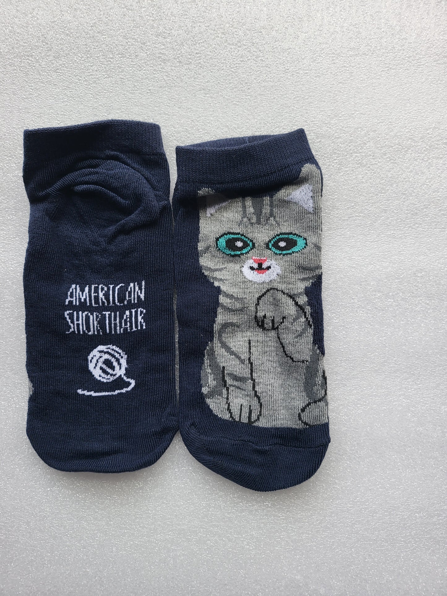 Ankle Sock with Whimsical Cartoon Cats