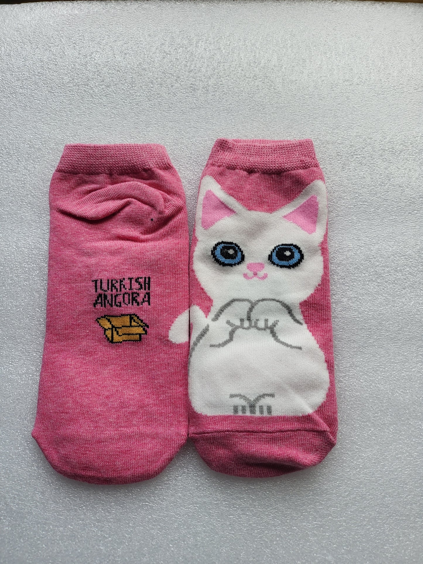 Ankle Sock with Whimsical Cartoon Cats