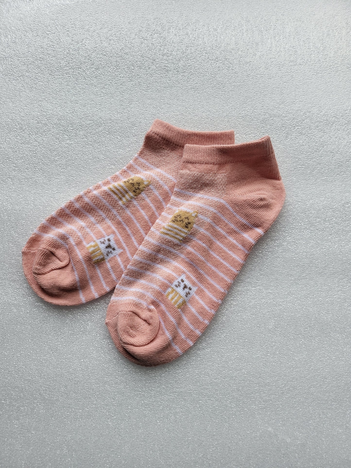 Ankle Socks with Cats, Hearts, Stripes and Dots