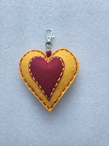 Felt Heart Keyrings or Ornaments