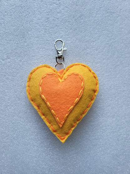 Felt Heart Keyrings or Ornaments