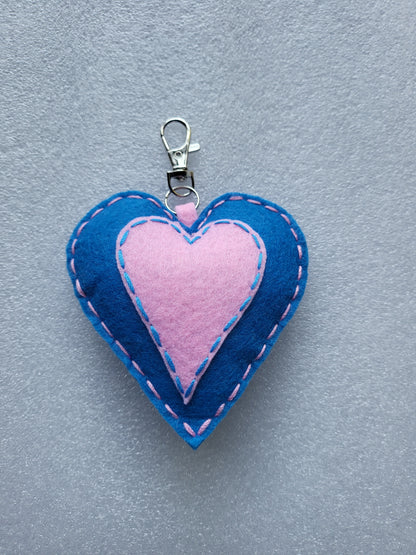 Felt Heart Keyrings or Ornaments