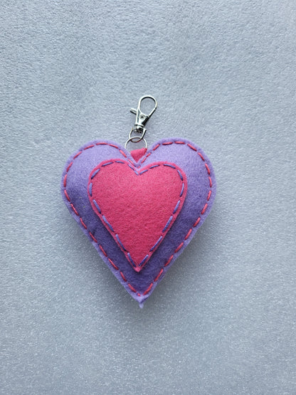 Felt Heart Keyrings or Ornaments