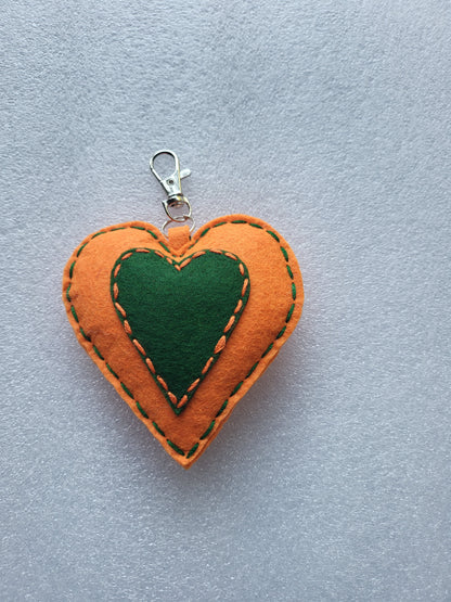 Felt Heart Keyrings or Ornaments