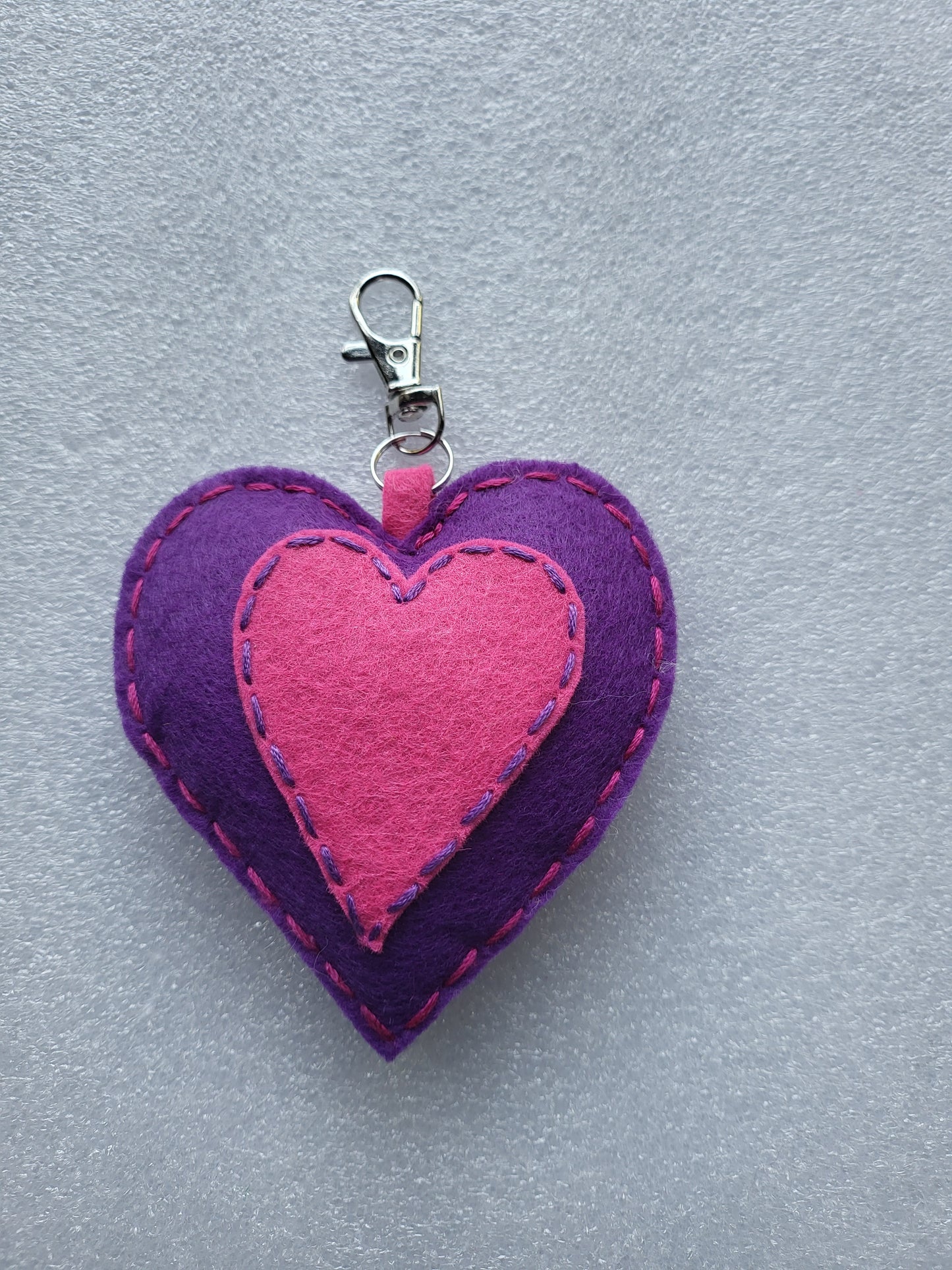 Felt Heart Keyrings or Ornaments