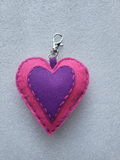 Felt Heart Keyrings or Ornaments