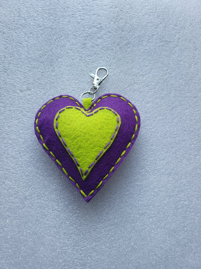 Felt Heart Keyrings or Ornaments