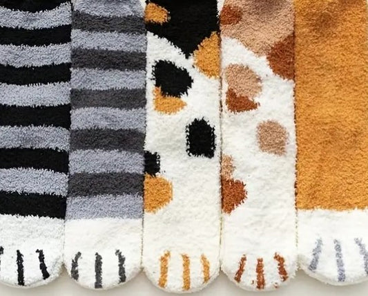 Ankle Socks with Cosy Cat Paws