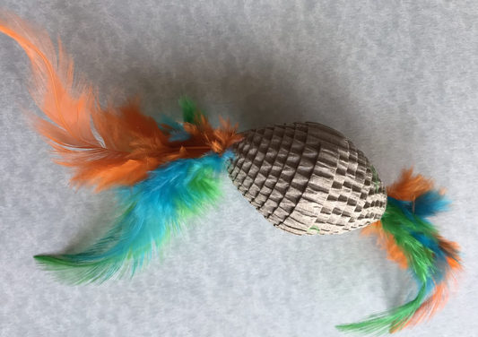 Feather and Cardboard Egg Shaped Toy