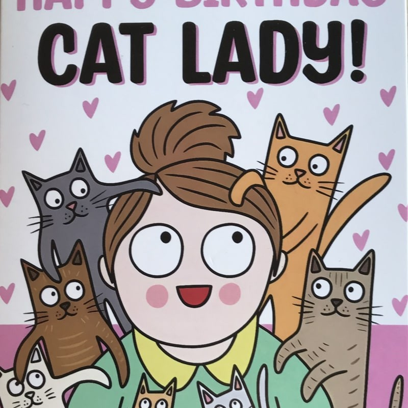 Greetings Card Happy Birthday Cat Lady