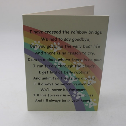 Greetings Card Rainbow Bridge Card With a Message from Your Pet