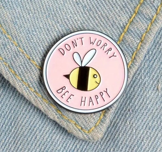 Bee Happy Pin Badge