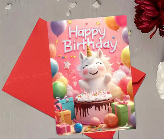 Greetings Card Charming Unicorn Birthday Card