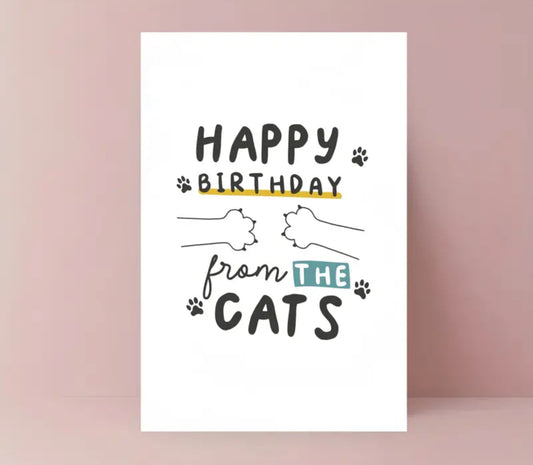 Greetings Card From The Cats Birthday Card