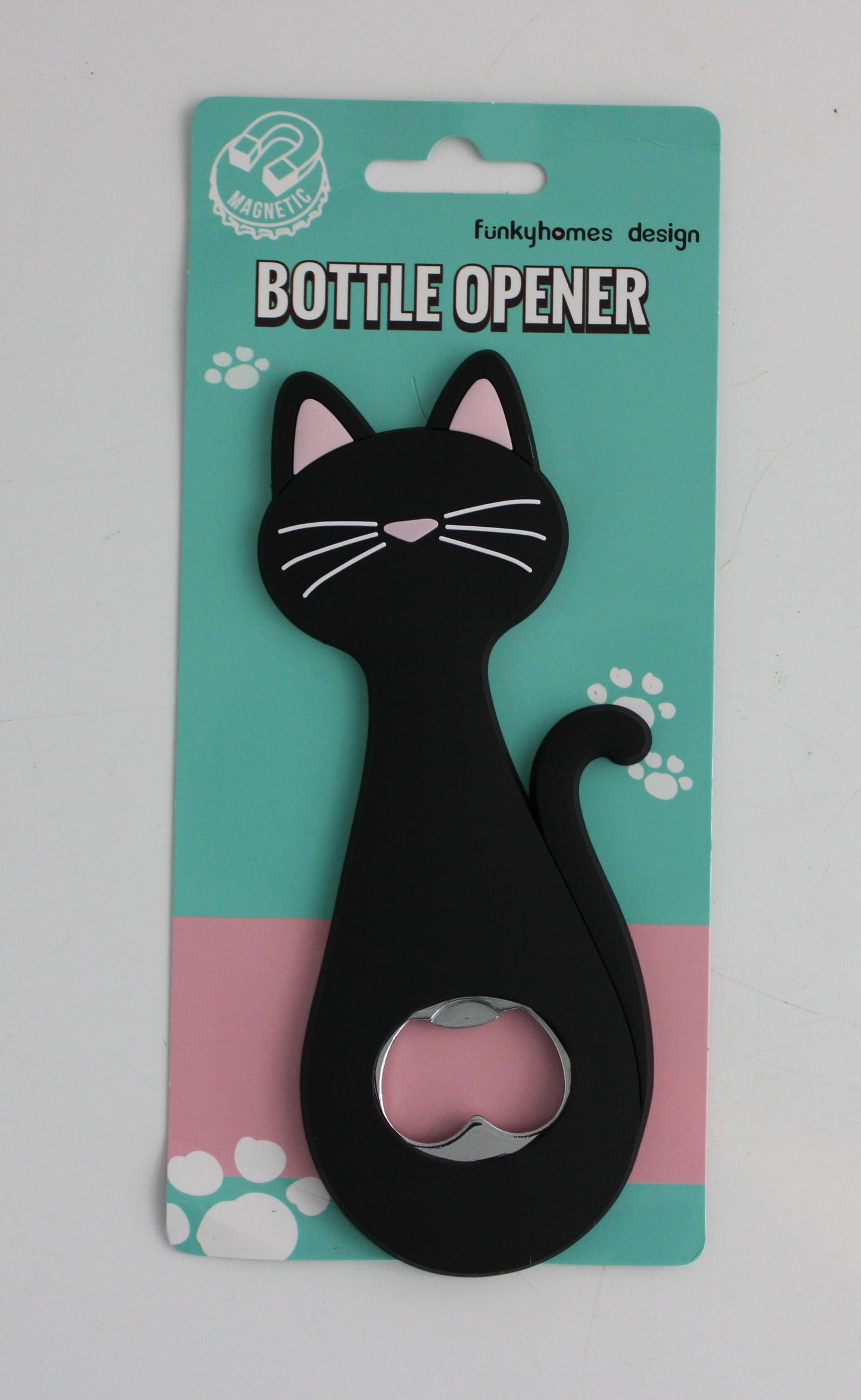 Black Cat Magnetic Bottle Opener