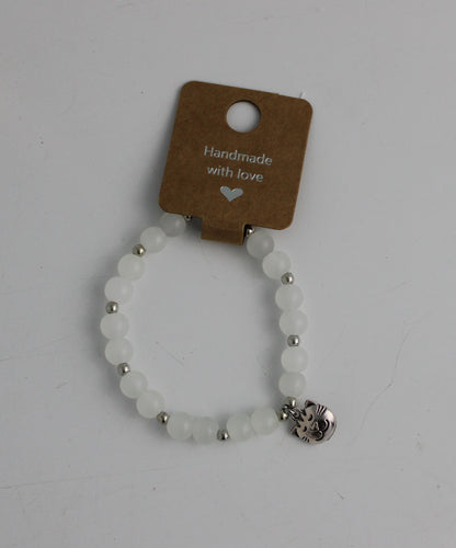 Medium Beaded Bracelet with Cat Charm