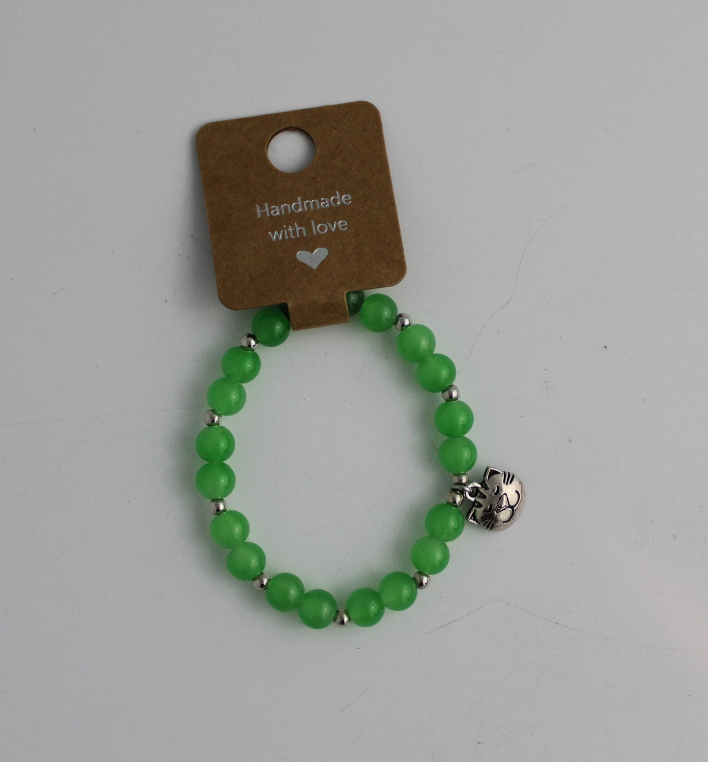 Medium Beaded Bracelet with Cat Charm