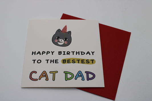 Greetings Card Happy Birthday to Bestest Cat Dad