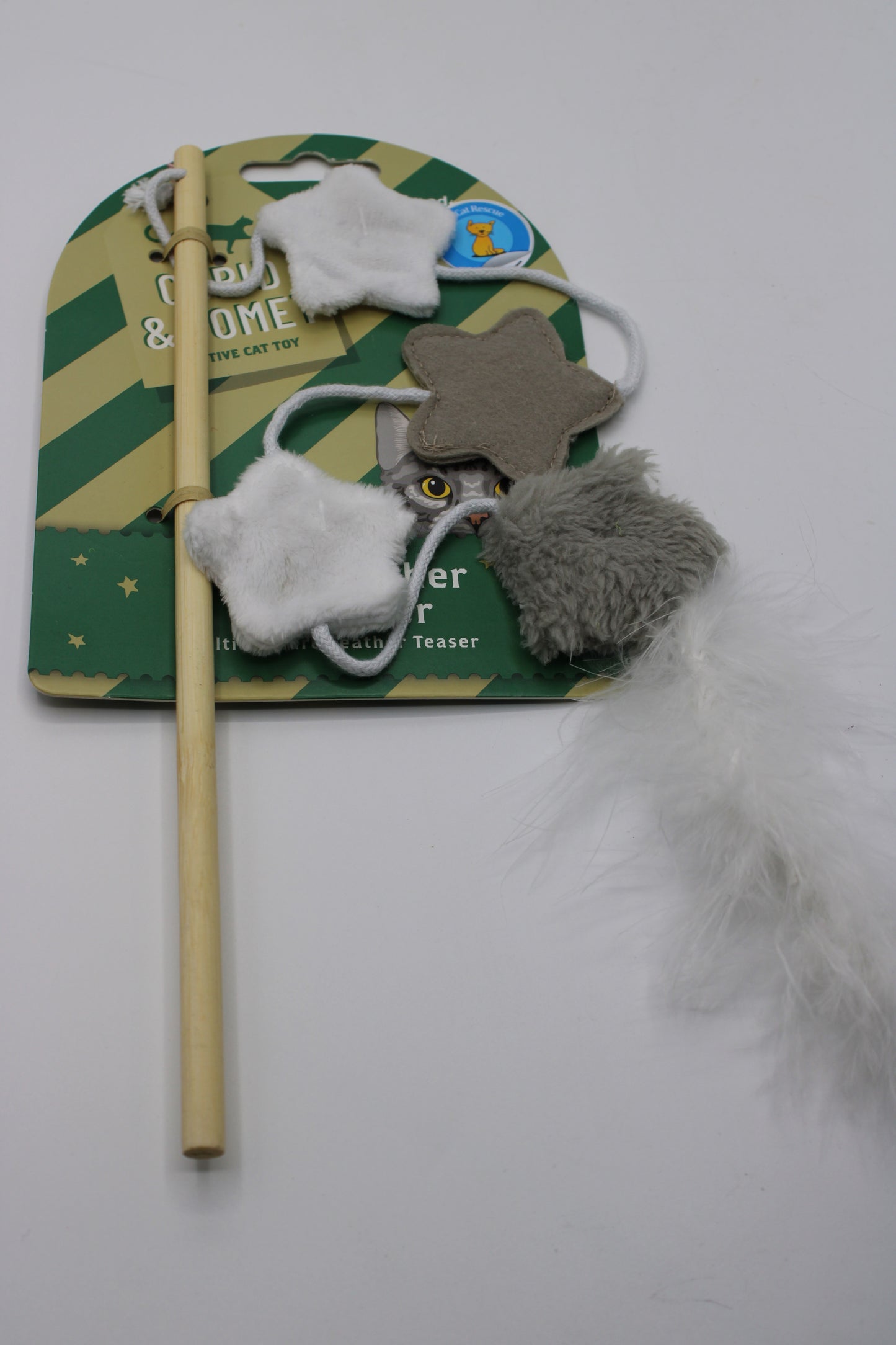 Cupid and Comet Star and Feather Wand Cat Teaser