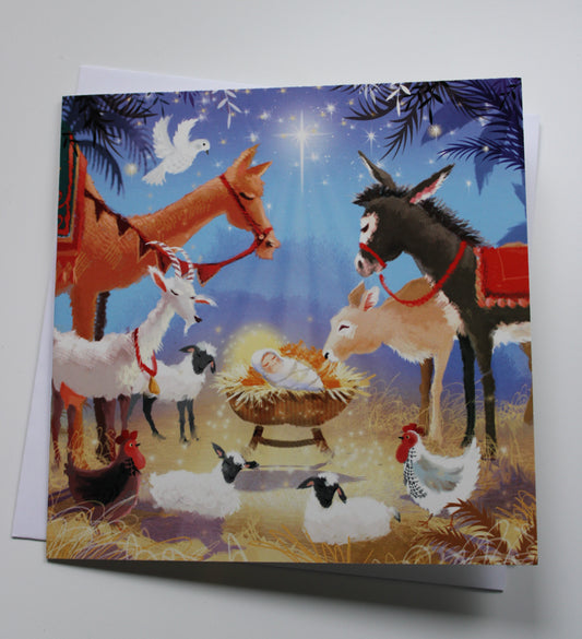 Christmas Card Animal Nativity