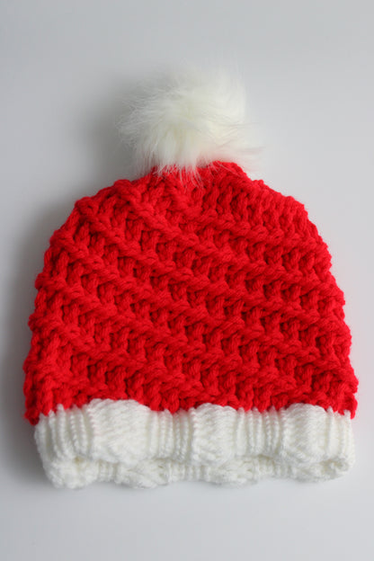 Knitted Faux Fur Bobble Hat