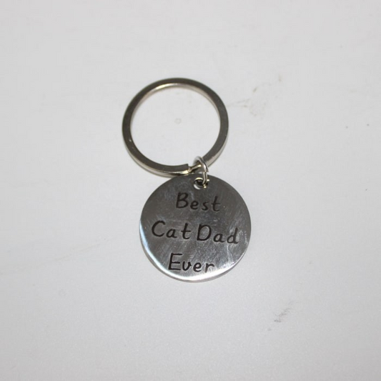 Best Cat Dad Ever Metal Keyring