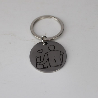 Best Cat Dad Ever Metal Keyring