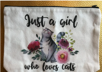 Make Up Bag canvas Just a girl who loves cats