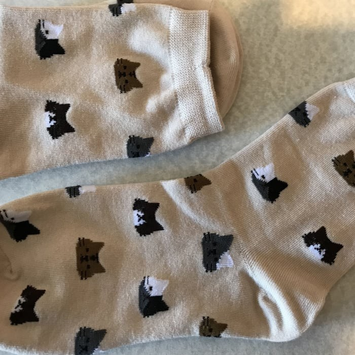 Short Sock with Cats Heads