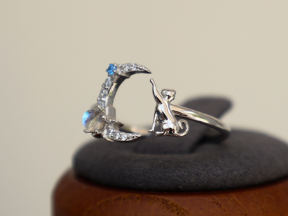 Feline Fancy Moon Light Cat Ring