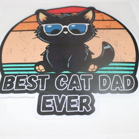 Vinyl Sticker Best Cat Dad Ever