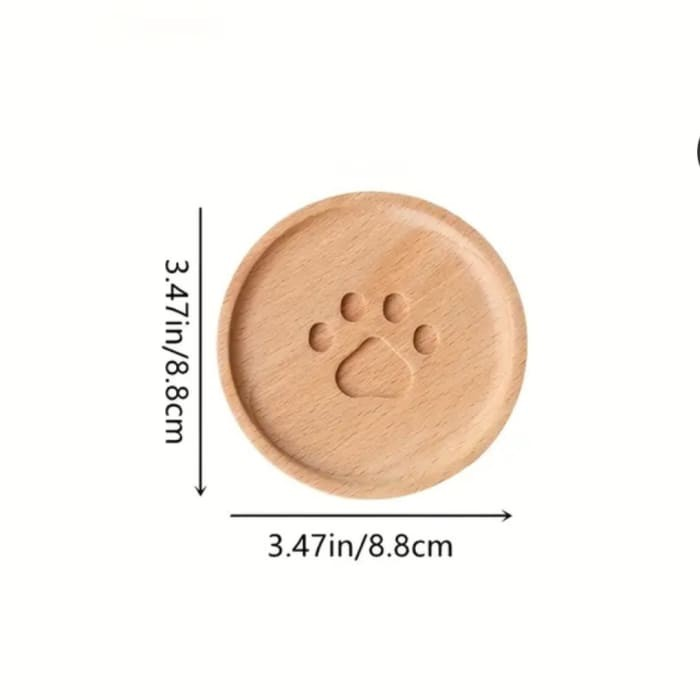 Wooden Drinks Coaster with Engraved Pawprint