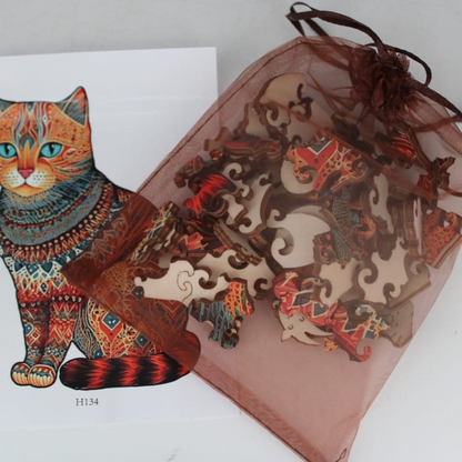 Wooden Orange Cat Jigsaw