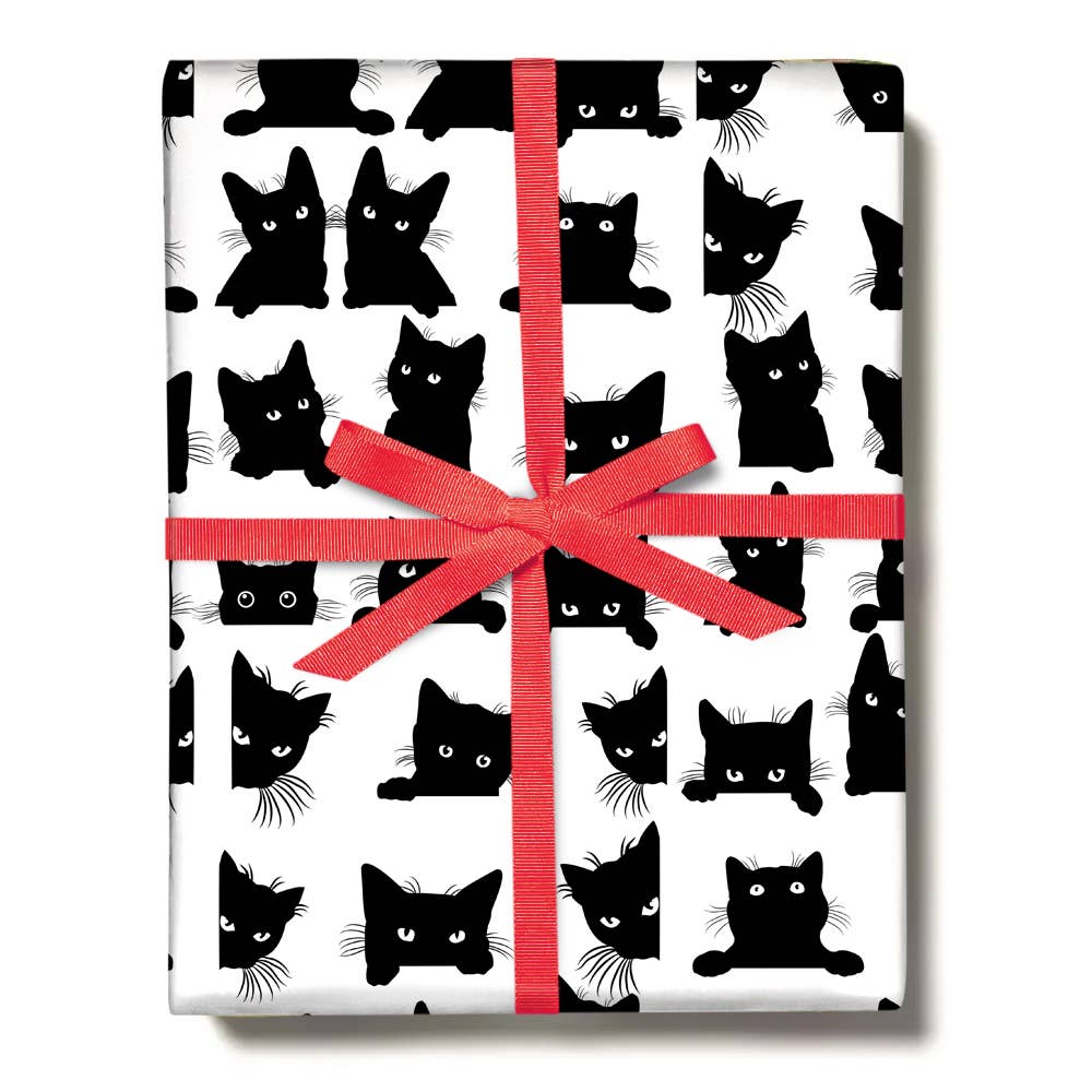 Gift Wrap for Him or Her with a Cute Black Cat